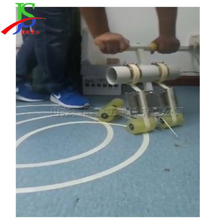 捷胜地坪划线机弧度圆形地面推线机胶带贴边贴带设备单人作业