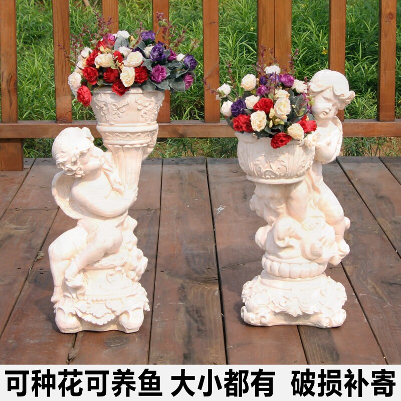 欧式大型透气镁泥复古花盆庭院花园别墅门口门厅落地花瓶摆件模具