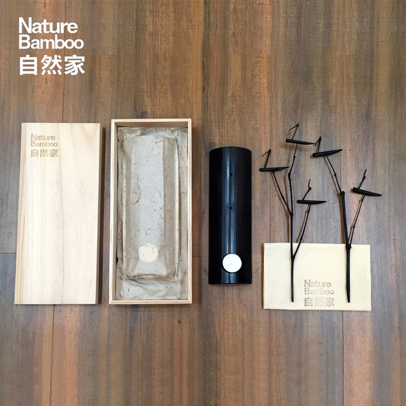 自然家鹤烛台竹制品禅意摆件家用烛台装饰品工艺结婚礼物创意蜡烛