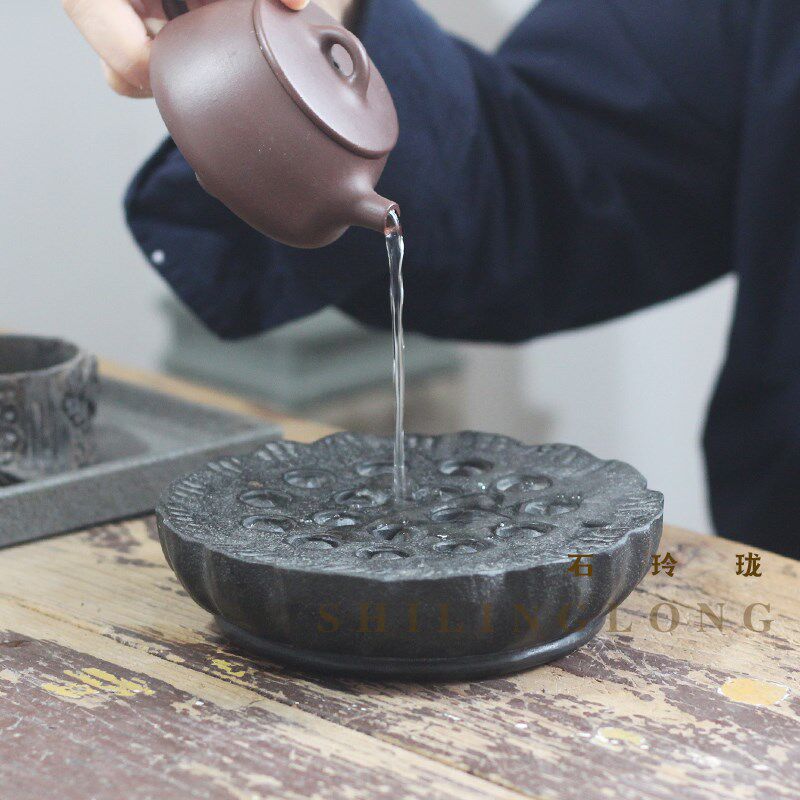 手工乌金石壶承壶托养壶垫家用中式干泡台底座茶杯垫功夫茶道零配