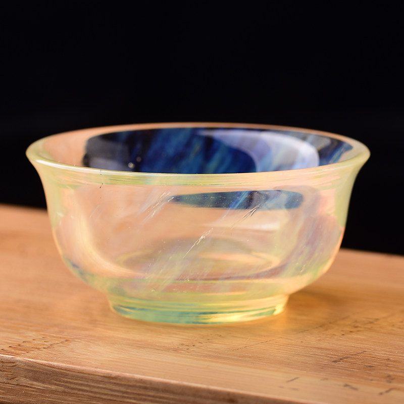 手工天然水晶七彩杯子品茗杯功夫茶具喝茶杯主人杯加厚个人杯单杯