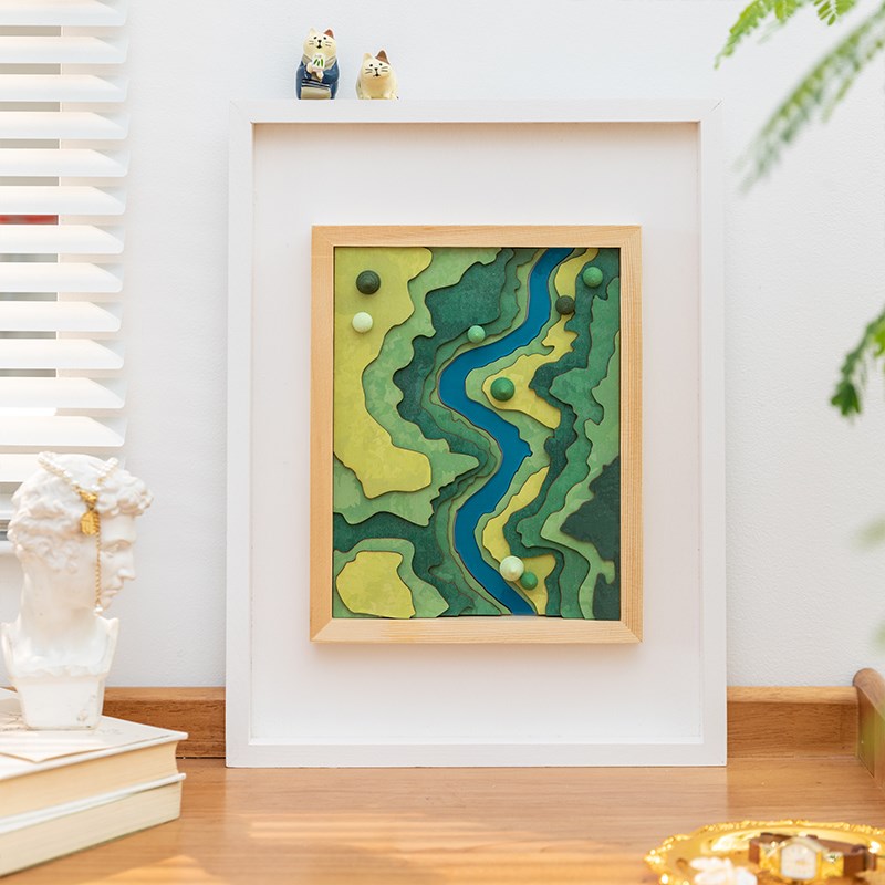 阿楹 餐边柜电视沙发背景墙3d立体壁画山水轻奢高级床头装饰挂件