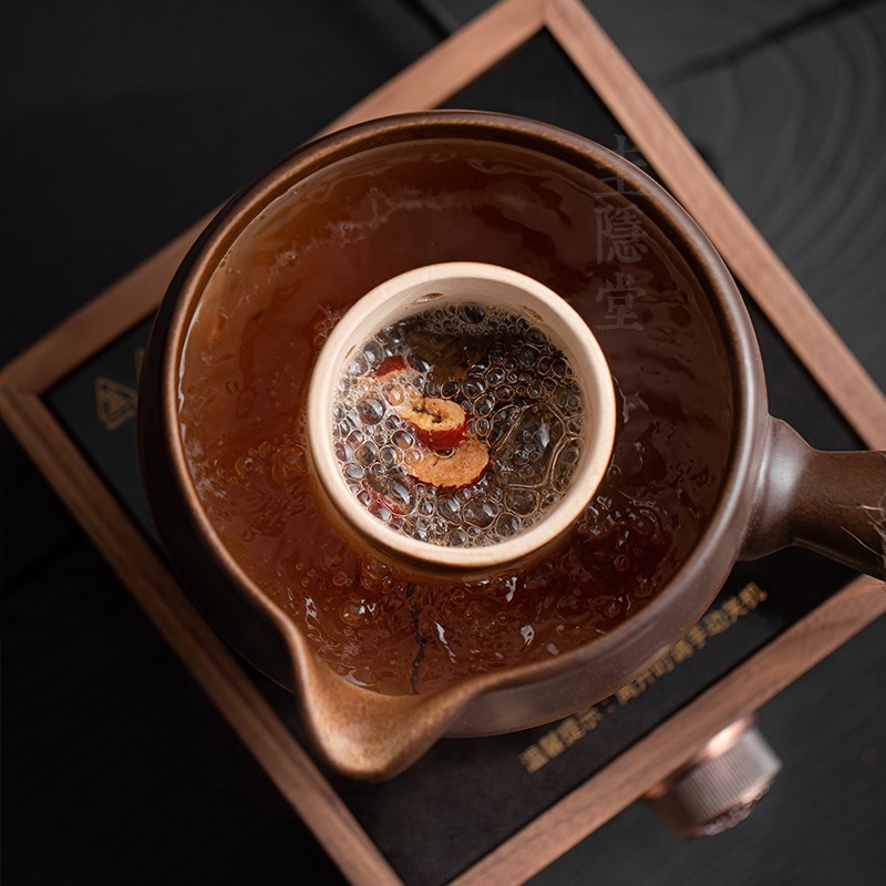圭隐堂围炉煮茶器烤奶罐罐茶煮茶壶陶瓷侧把壶陶壶明火炭炉电陶炉