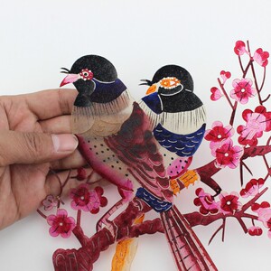中国风陕西皮影特色工艺品装饰画吉祥花鸟客厅书房走廊酒店装饰画