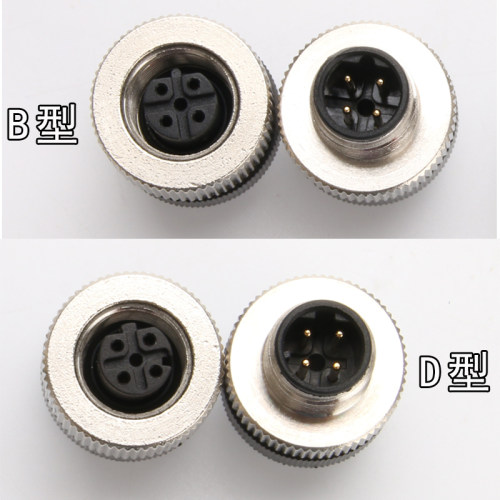 M12防水航空插座连接器传感器插头4芯5芯8芯弯头直头PG7B型D型