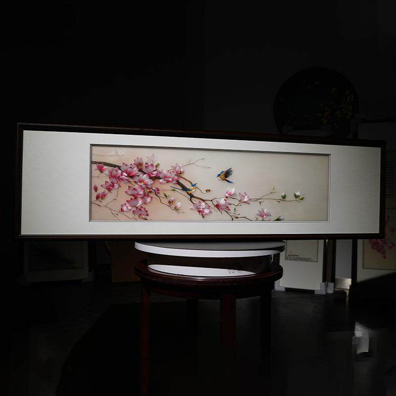 新中式苏绣纯手工客厅成品装饰画玉堂富贵蜀绣湘绣卧室新中式挂画