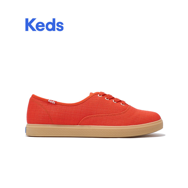 Keds2026春夏新品西瓜红帆布鞋女休闲百搭平底鞋潮流学生板鞋