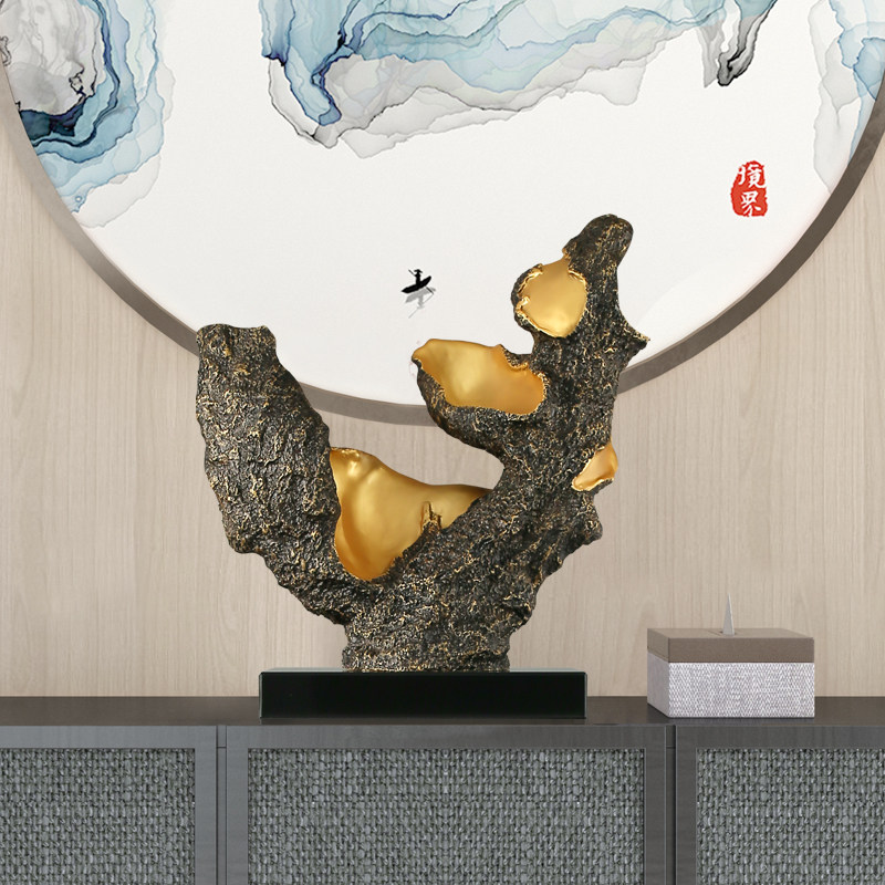 雕塑艺术品酒店大堂售楼部前台创意玻璃钢抽象装饰工艺品禅意摆件