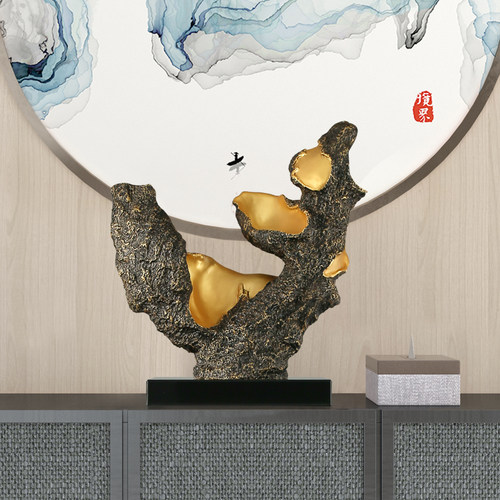 雕塑艺术品酒店大堂售楼部前台创意玻璃钢抽象装饰工艺品禅意摆件