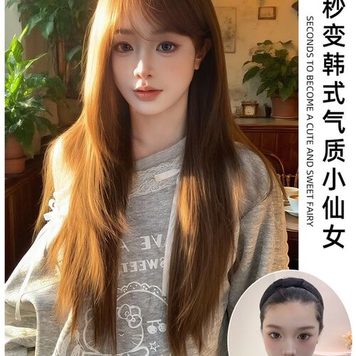 【美式甜豆】束朵新升级可以不用戴发网的假发自然精修全头套假发