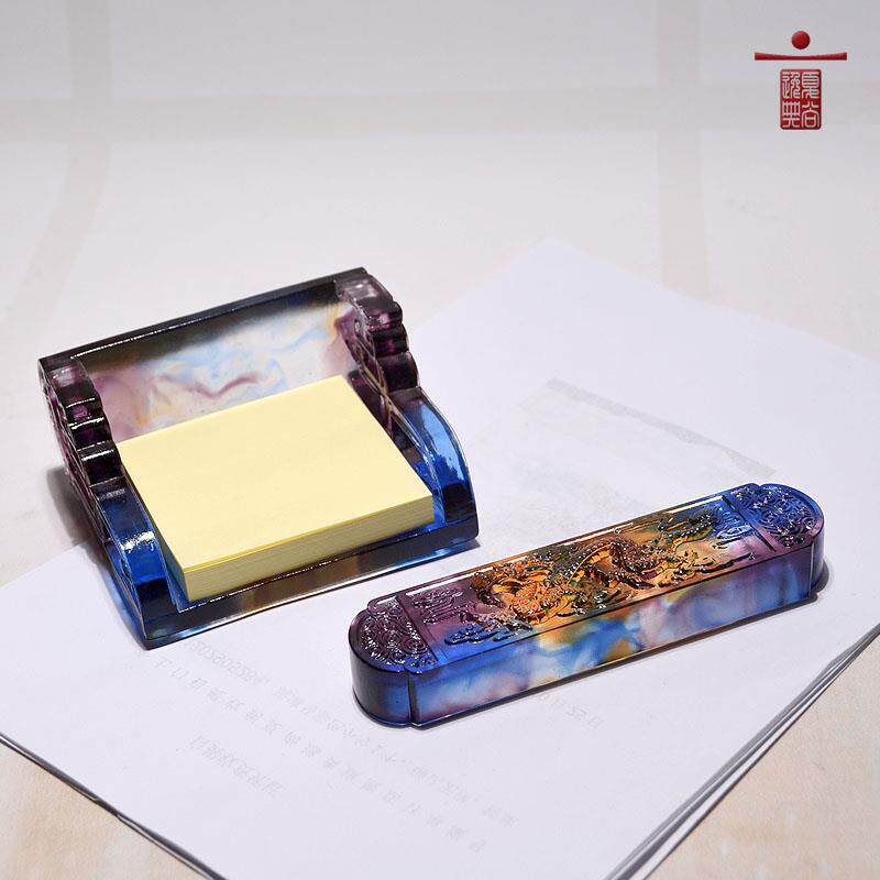 琉璃工艺品文房四宝创意用具实用办公礼品书房老板办公室书桌摆件
