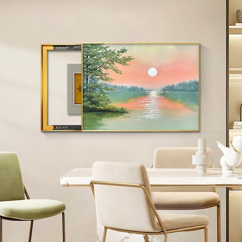电表箱装饰画2025新款风景油画奶油风配电箱盒遮挡挂画免打孔餐厅