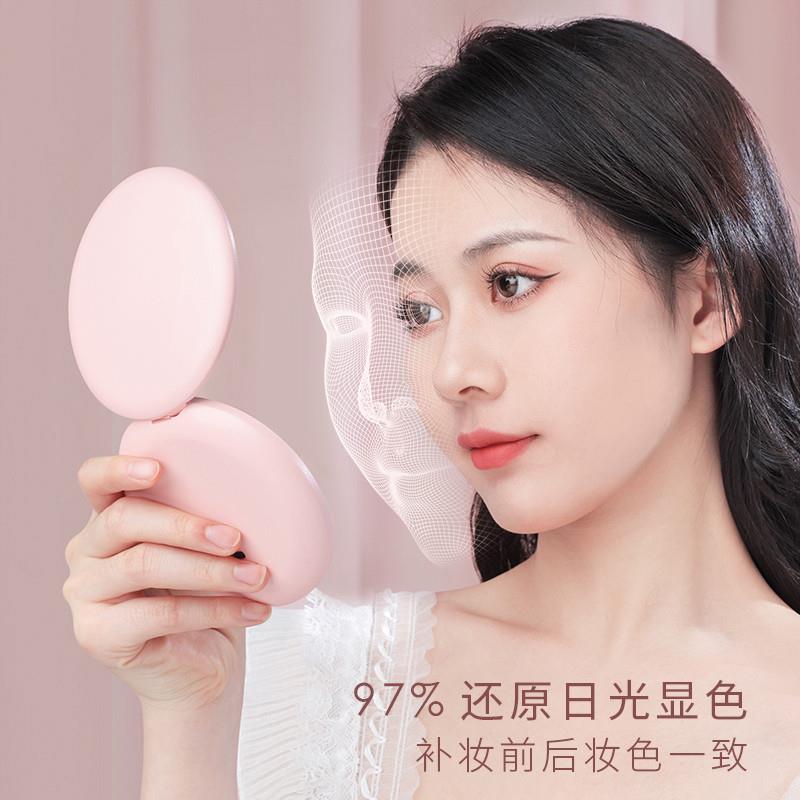 化妆镜便携随身小镜子女led带灯补妆镜折叠放大携带迷你翻盖双面