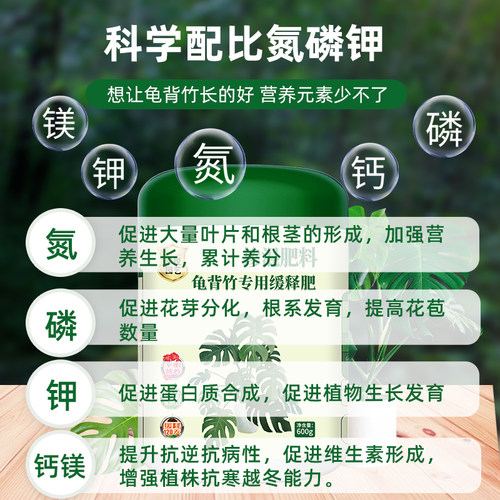 龟背竹专用肥颗粒缓释肥复合肥黄叶营养肥大叶天南星科花肥有机肥