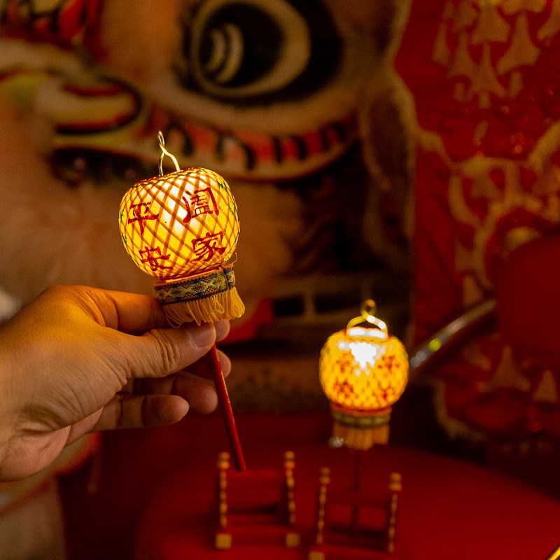 中国风灯笼古典灯笼迷你竹编潮汕高灯中式复古手工艺创意摆件佛品