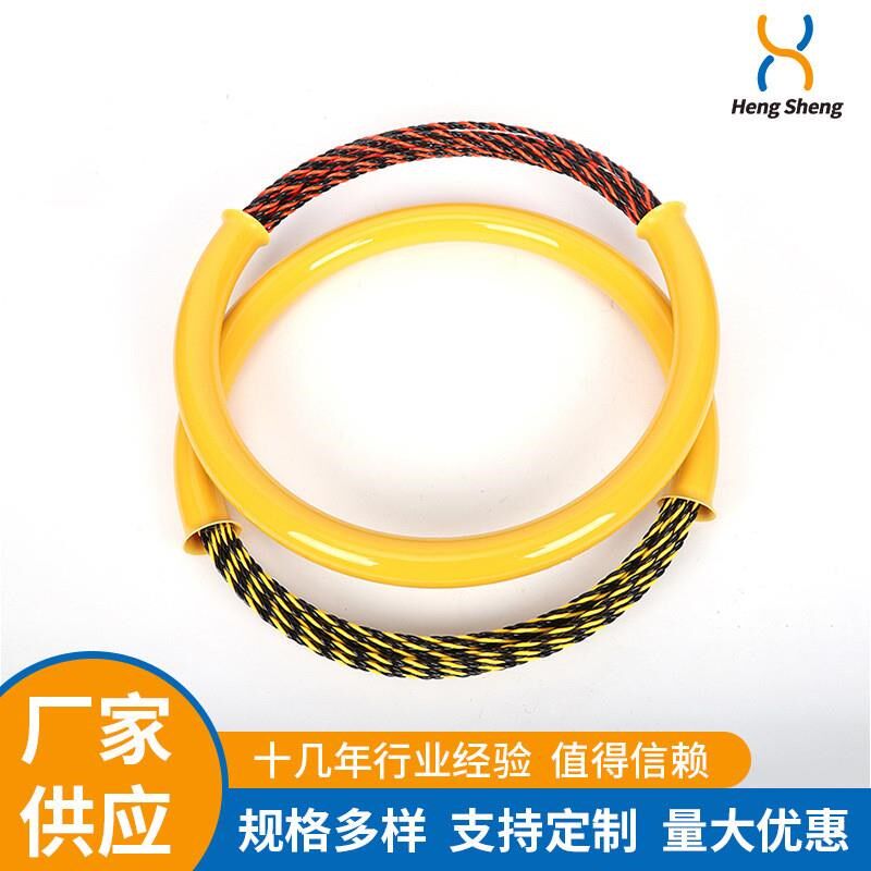 黑红三股缠绕花线穿墙线拉引线器束线管弹簧头电工6.5MM 30M