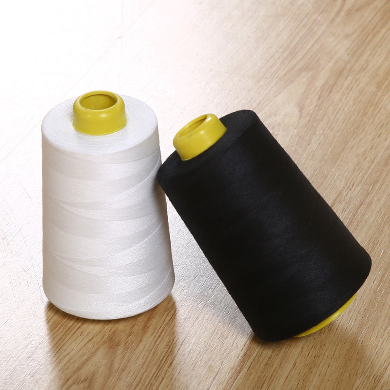 高速涤纶缝纫机线工业402服装家访8000码大卷宝塔线白黑色锁边线