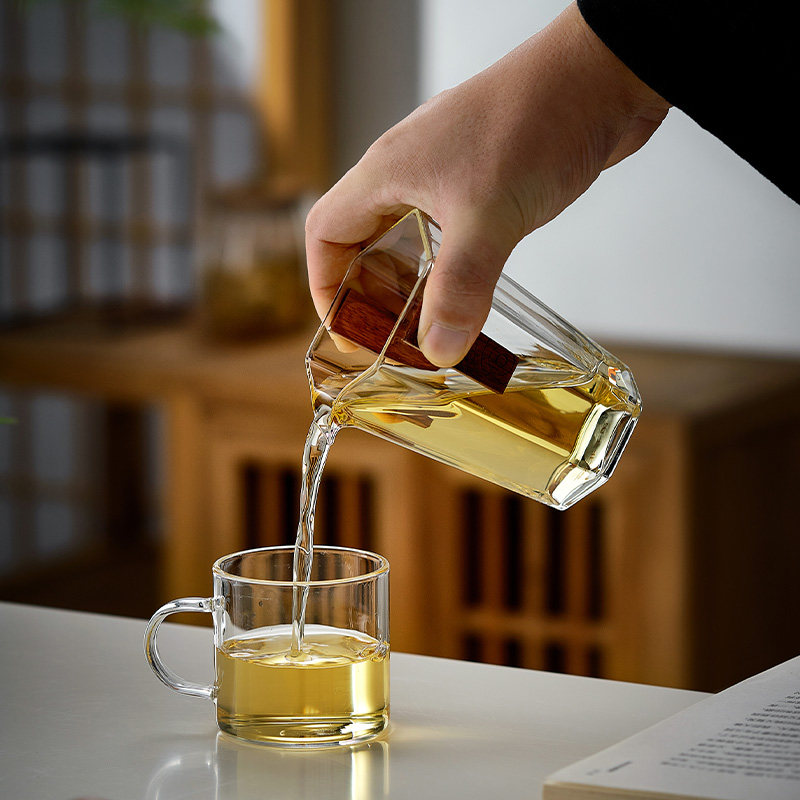 北大史玻璃公道杯 祥云六角公杯 手工耐热双耳加厚功夫茶具分茶器