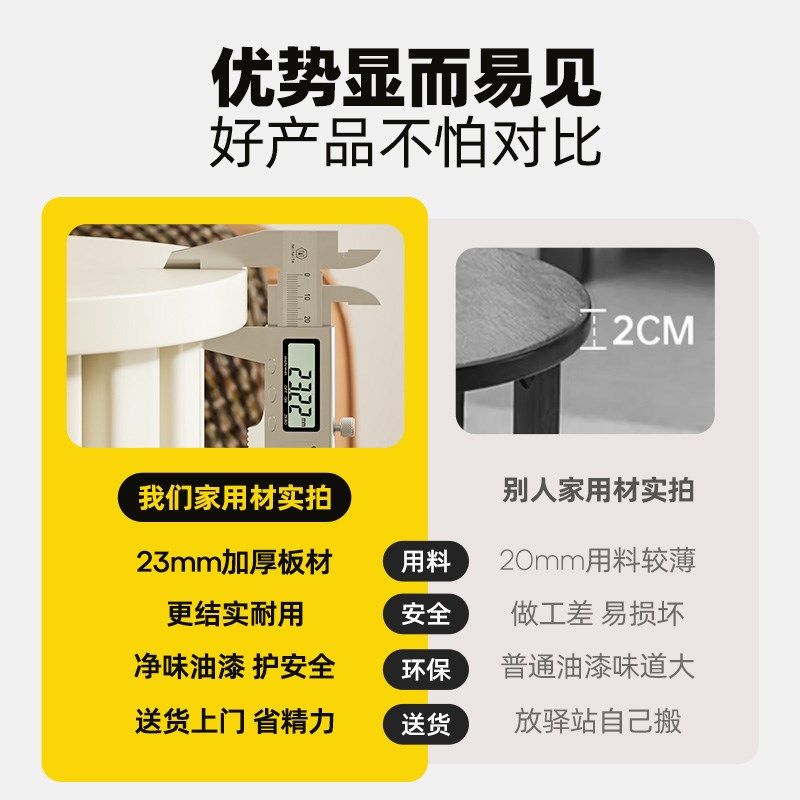多功能组合凳子可叠放堆堆凳家用备用易收纳实木小板凳餐椅圆凳