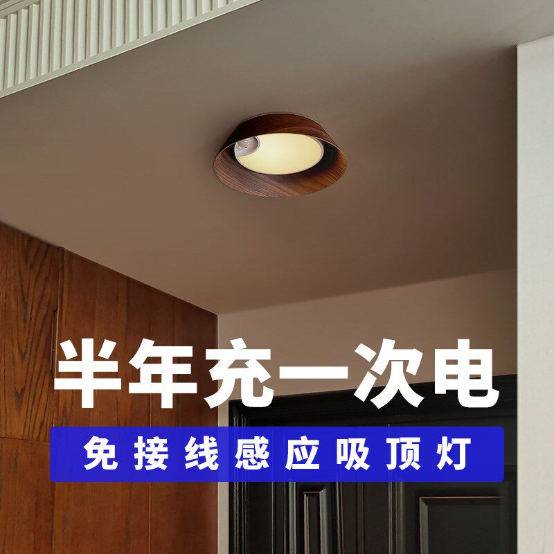免布线充电款吸顶灯入户玄关进门口楼道卫生间夜间自动起夜感应灯