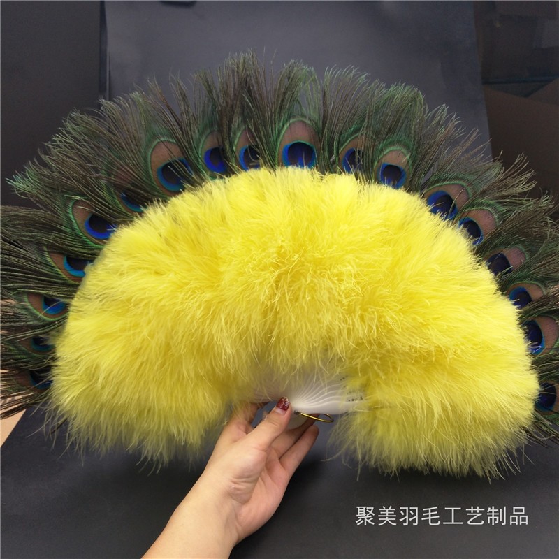 加厚全绒孔雀羽毛扇舞蹈扇表演舞会扇肚皮舞扇家庭酒吧装饰扇包邮