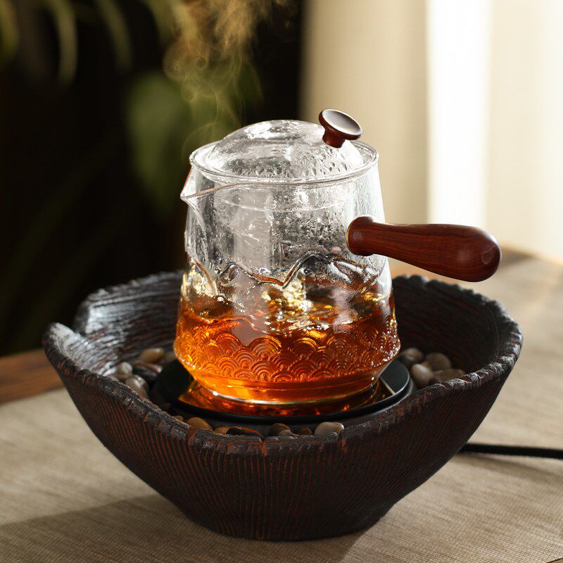 电陶炉围炉煮茶器静石煮茶炉小型日式仿古功夫茶烧茶炉玻璃壶套装