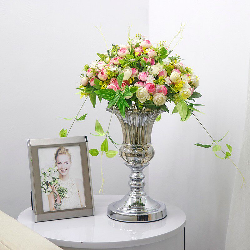 婚庆欧式玻璃花瓶整体花艺客厅卧室餐厅样板房装饰品台面花瓶摆件