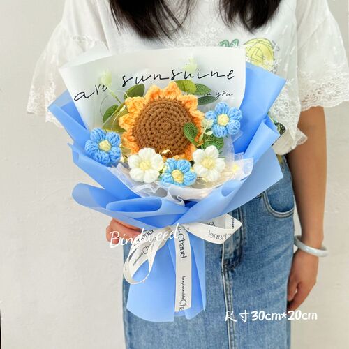 三八妇女节小礼物送老师创意手工针织毛线向日葵小花束公司活动