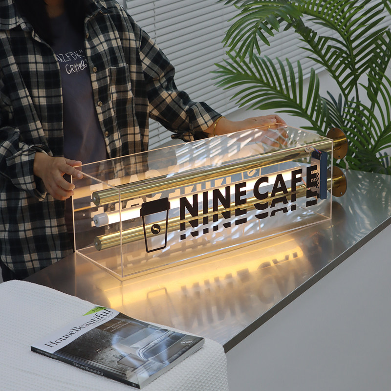 透明亚克力侧挂灯箱定制 led双面展示门头招牌广告牌不锈钢管组合