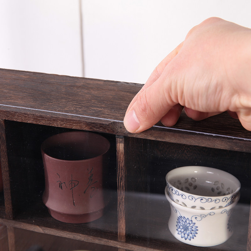 日式茶架茶杯架茶具收纳架中式博古架茶壶架摆架防尘展示架多宝阁