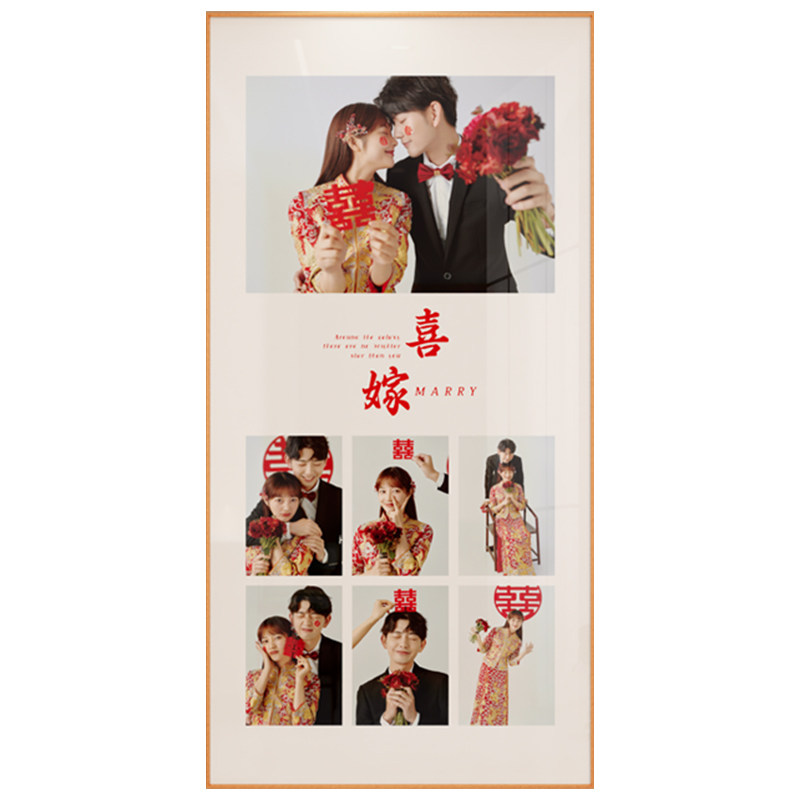 婚纱照做成相框冲洗照片定制diy加打印全家福结婚照相片放大挂墙