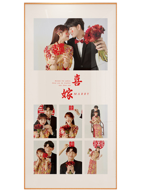婚纱照做成相框冲洗照片定制diy加打印全家福结婚照相片放大挂墙