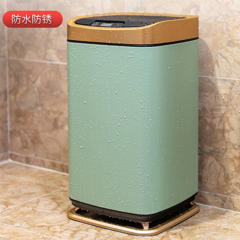 不锈钢感应垃圾桶家用带盖厕所卫生间智能厨房客厅卧室轻奢2022款