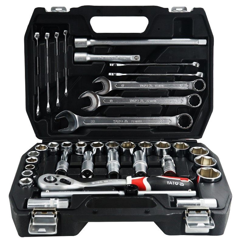 YATO/易尔拓38件套筒扳手套装棘轮修车工具汽修工具套YT-3876