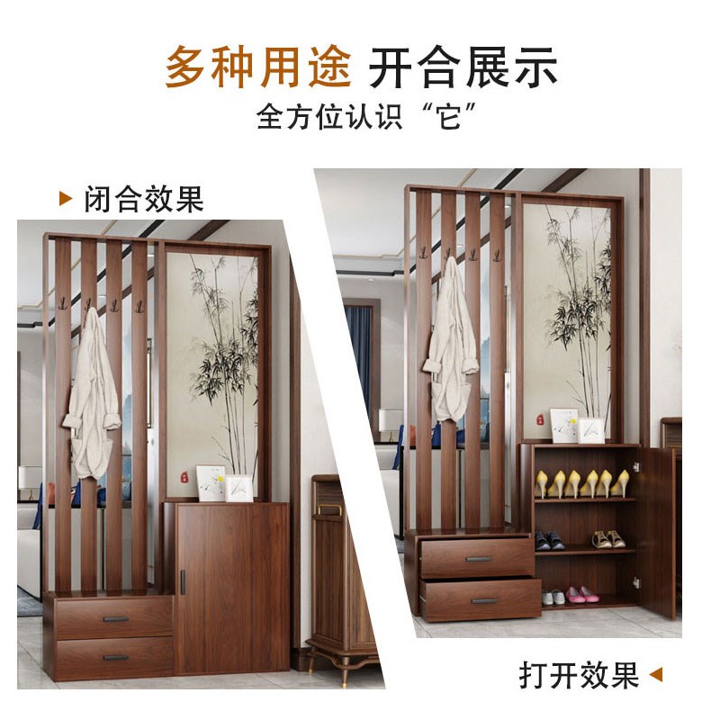 鞋柜带挂衣架一体落地客厅家用进门屏风隔断柜玄关卧室收纳置物架