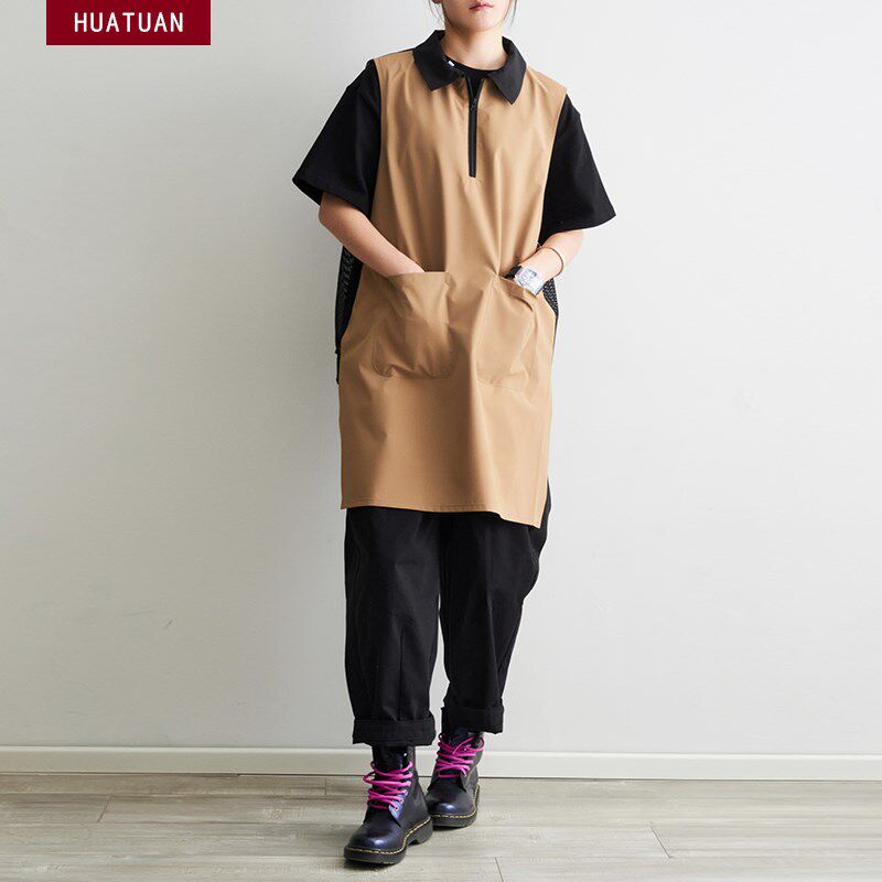 时尚防水马甲画画生鲜餐饮宠物店罩衣定制logo家用厨房围裙工作服