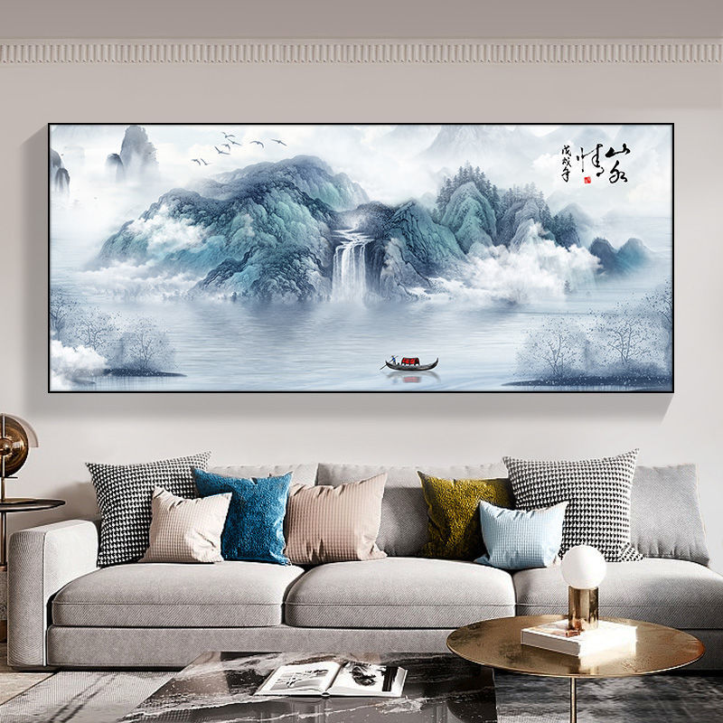 新中式客厅装饰画办公室挂画书房沙发背景墙壁画中国风山水画字画