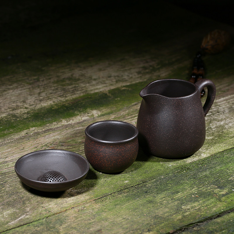 宜兴紫砂公道杯茶漏分茶器纯手工球孔漏斗功夫茶具茶海奶杯过滤网