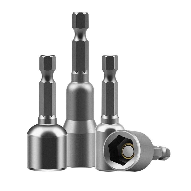 套筒批头六角柄8mm10号电钻电动螺丝强磁性内6角扳手工具螺母板子