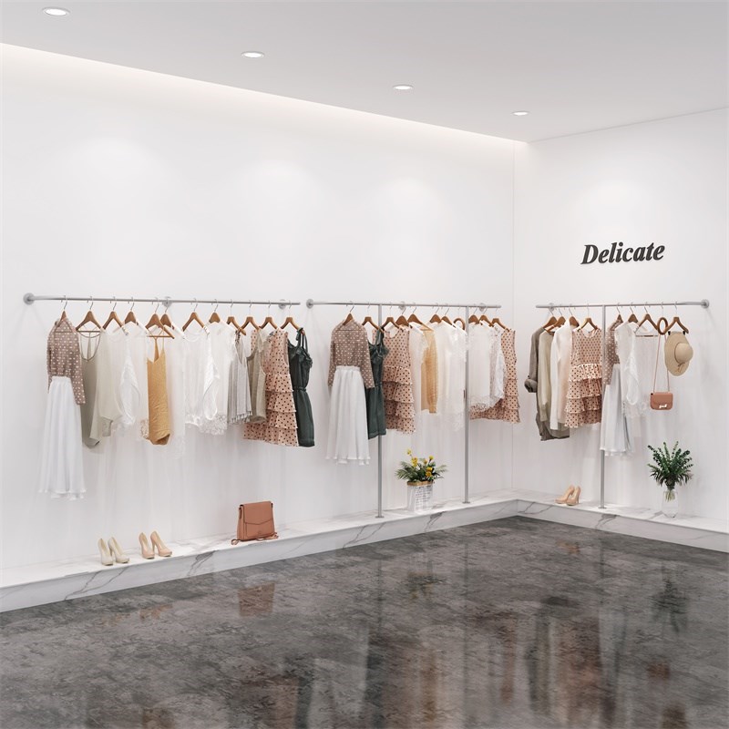 服装展示架女装店上墙挂衣架壁挂式童装落地挂衣杆货架铁艺陈列架