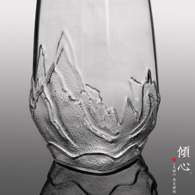 日式绿茶玻璃杯透明单层泡茶杯家用喝水杯子花茶杯饮料果汁牛奶杯