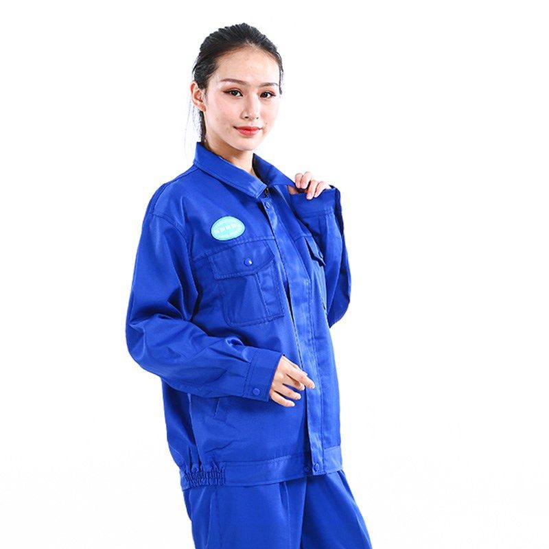 春秋防酸碱工作服化工厂套装男耐磨防静电劳保服长袖薄蓝色防腐蚀