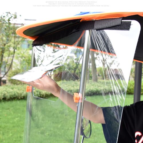 人力脚踏三轮车雨棚加厚小型老年代步车接送遮阳伞车棚防雨伞篷大