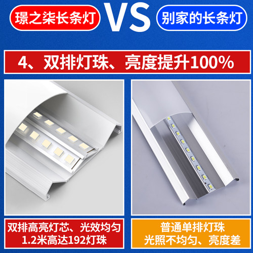 一体化LED灯管T5超亮日光灯t8长条灯全套节能支架光管1.2米展示柜