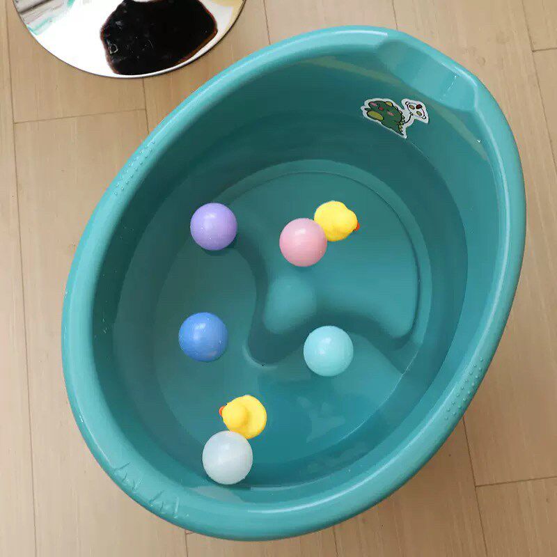 婴儿浴盆宝宝可折叠婴幼儿坐躺洗澡桶一体凳0-6岁可坐踩豆子加厚