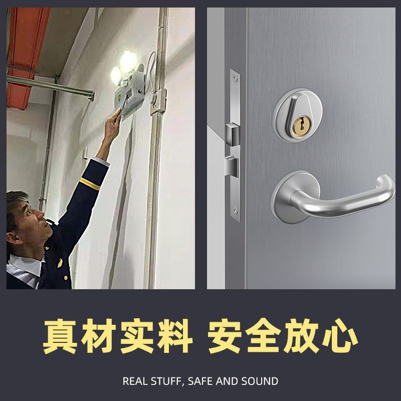 304不锈钢防火门锁全套通用型配件消防安全门锁芯通道防火门把手图片