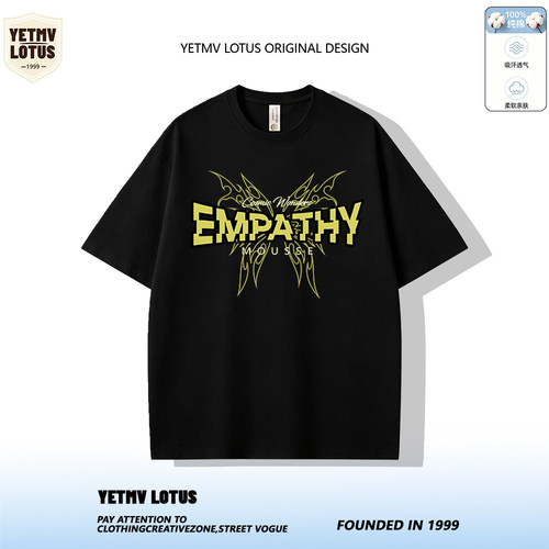 EMPATHY蝴蝶刺青重磅纯棉T恤
