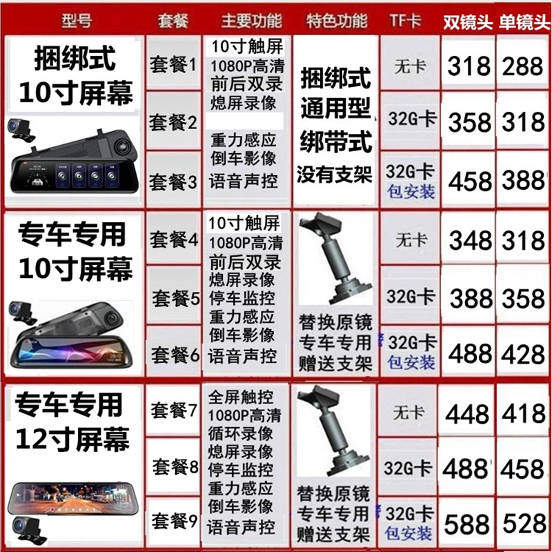 东风风行SX6/F600/S500/S50专用后视镜行车记录仪全屏高清双镜头