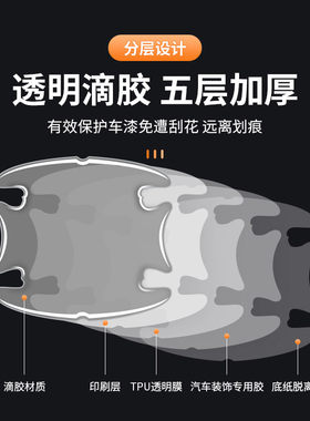 08-23年款大众宝来门碗膜把手防刮保护贴改装专用车门防撞条装饰