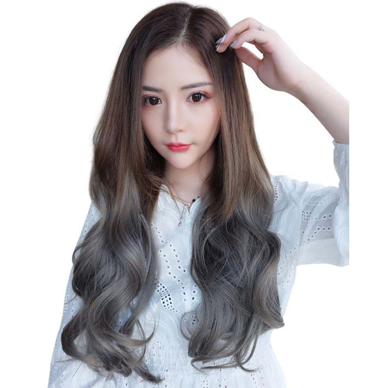 假发女长发自然蓬松长卷发u型半头套渐变无痕网红时尚发套接发片